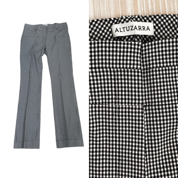 Altuzarra Plaid Black and White Gingham Pants Sz 42 - Picture 2 of 6
